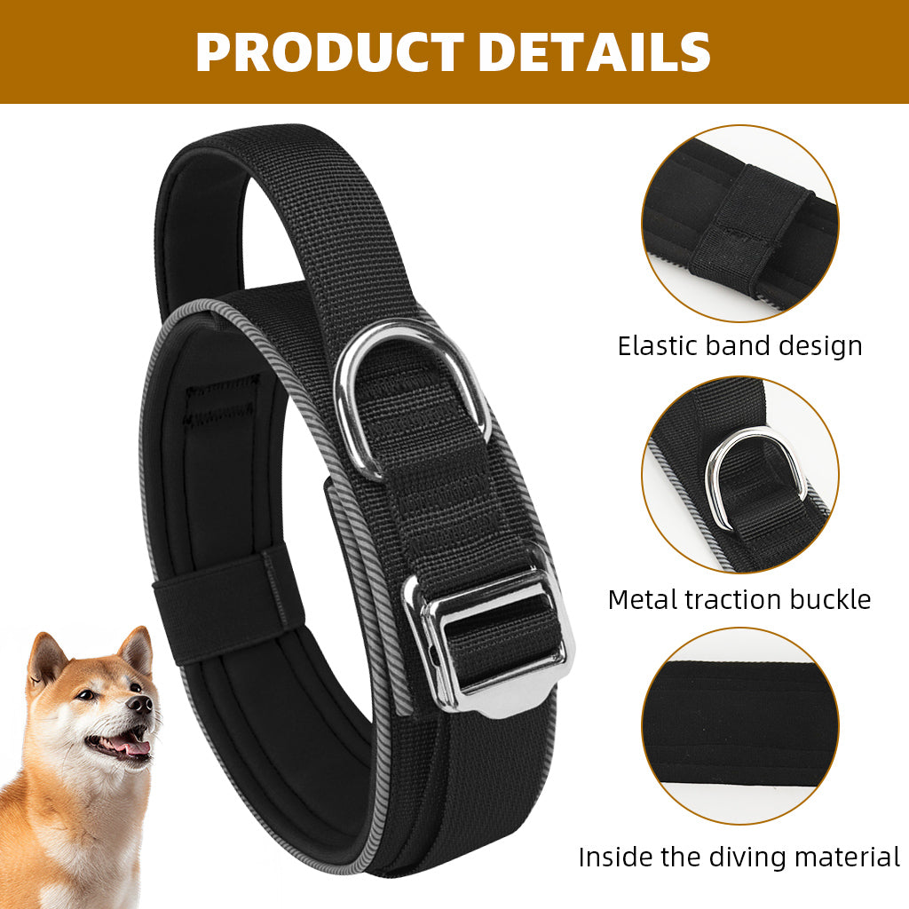 Qpets Dog Collar Tactic, Dog Collar with Control Handle & D Ring Safety Reflective Dog Collar Adjustable Sliding Buckle Training Collar for 30-50kg Dogs Qpets Dog Collar Tactic, Dog Collar with Control Handle & D Ring Safety Reflective Dog Collar Adjustable Sliding Buckle Training Collar for 30-50kg Dogs